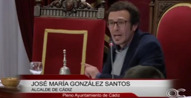 El alcalde de Cádiz, José María González 'Kichi' durante un Pleno del Ayuntamiento de Cádiz