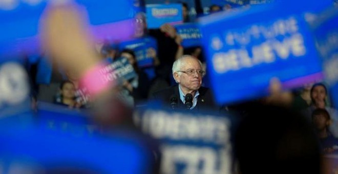 El precandidato presidencial por el partido Demócrata Bernie Sanders durante un acto de campaña en Durham, New Hampshire. - EFE