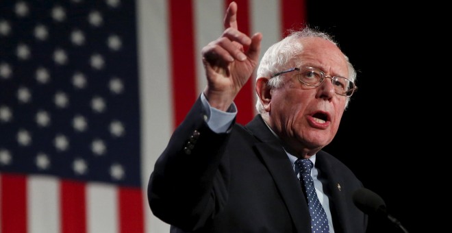 Bernie Sanders habla durante un acto de campaña de las primarias de EEUU. - REUTERS