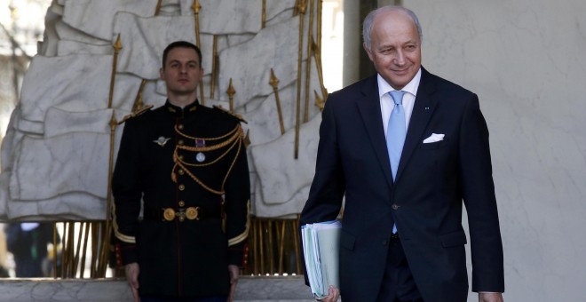 Laurent Fabius participó este miércoles en su último Consejo de Ministros.- REUTERS.