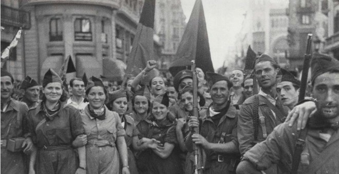 Militantes Anarquistas de la CNT durante la Guerra Civil