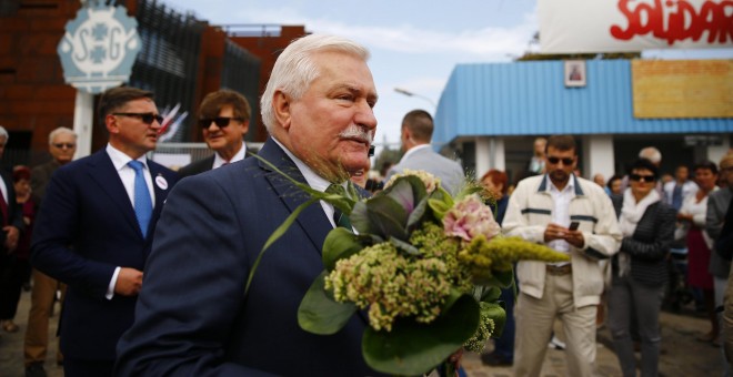 El expresidente polaco, Lech Walesa, durante un acto por el 34 aniversario de Solidaridad en agosto de 2014. - REUTERS