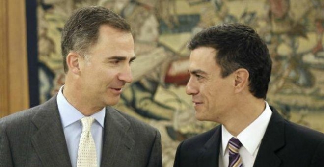 El rey Felipe VI con Pedro Sánchez en Zarzuela.