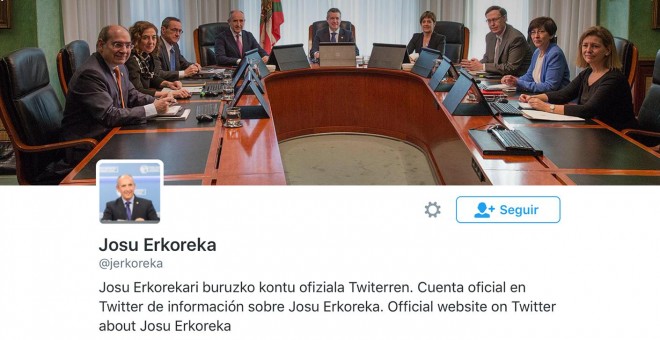 Perfil de twitter Josu Erkoreka.