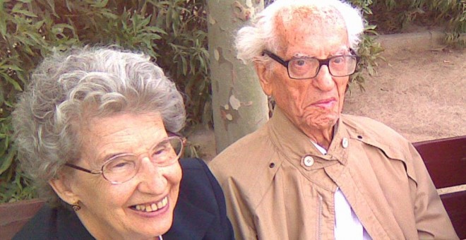 María Teresa y Wilebaldo Solano en 2010, poco antes del fallecimiento del histórico del POUM.