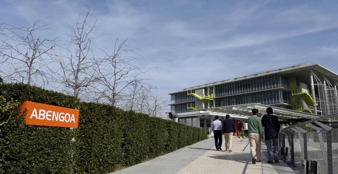 La entrada de la sede corporativa de Abengoa en Sevilla, el Campus Palmas Altas. REUTERS