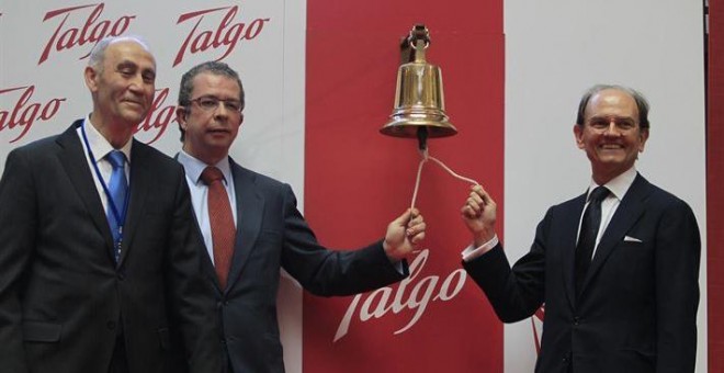 José María Oriol y Carlos Palacio en la salida a bolsa de Talgo. E.P.