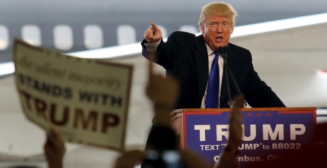 Donald Trump durante un acto de campaña en Columbus, Ohio. - REUTERS