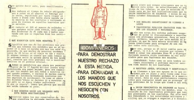 Reivindicaciones de la UDS, en un número de 'El Soldado'