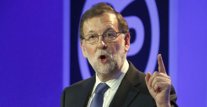 El presidente del Gobierno en funciones, Mariano Rajoy, en la convención sobre empleo del PP celebrado en Madrid. EFE