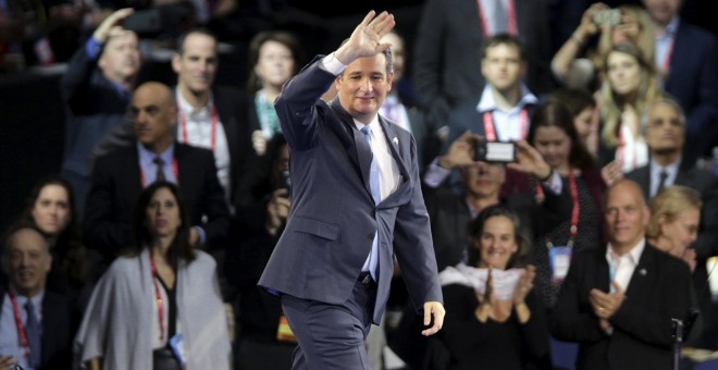 El candidato republicano a la Casa Blanca Ted Cruz en la Conferencia de Políticas del Comité de Action Política Americo Israelí (AIPAC) en Washington. - REUTERS