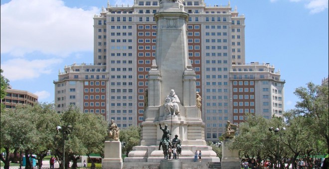 Madrid reformará su Plaza de España, manteniendo el monumento a Cervantes, tras una consulta popular.- EUROPA PRESS