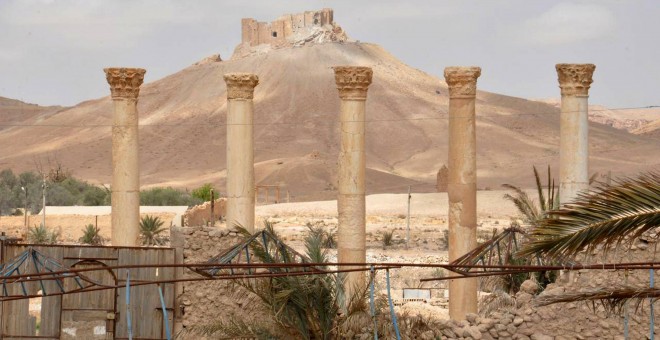 La milenaria ciudadela de Palmira, tras la batalla para la expulsión del Estado Islámico. REUTERS/SANA