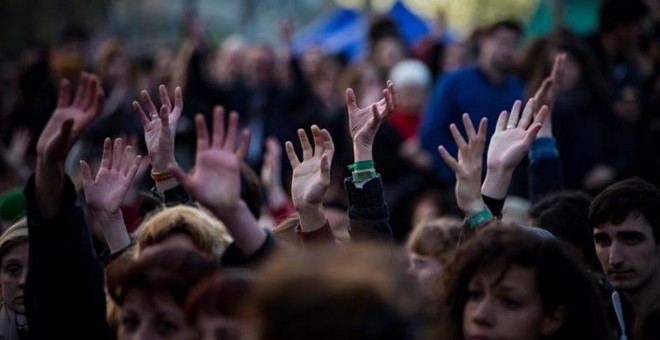 Asamblea general de la 'Nuit Debout' del pasado jueves. - EFE