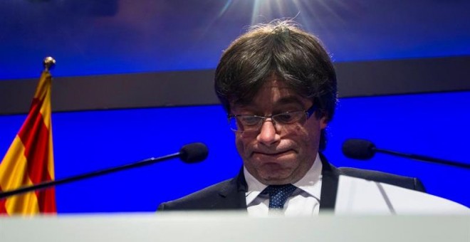 El presidente de la Generalitat durante una comparecencia ante la prensa celebrada el martes.- EFE