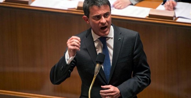 El primer ministro francés, Manuel Valls, durante una sesión en la Asamblea Nacional. - EFE