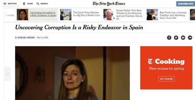 Crónica del medio estadounidense 'The New York Times' en la que se hace eco del desamparo que sufren los denunciantes de corrupción en España.