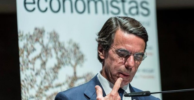 El expresidente del Gobierno y presidente de la Fundación FAES, José María Aznar, hoy en Madrid. /EFE