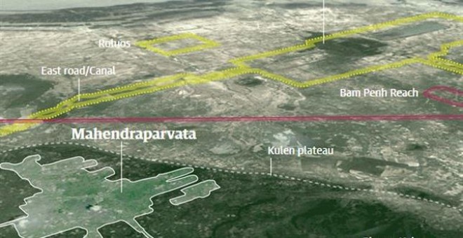 Imagen de la zona de la selva camboyana analizada por los arqueólogos.  JOURNAL OF ARCHAEOLOGICAL SCIENCE