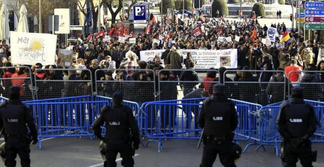 Manifestación de las Marchas por la Dignidad 22-M contra la 'ley mordaza'. EFE