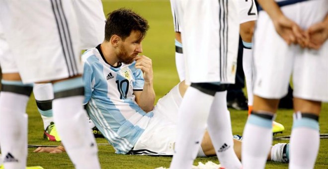 Messi, tras perder la final contra Chile. EFE