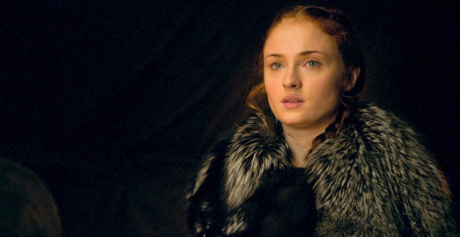La actriz británica Sophie Turner, en el personaje de Sansa Stark.