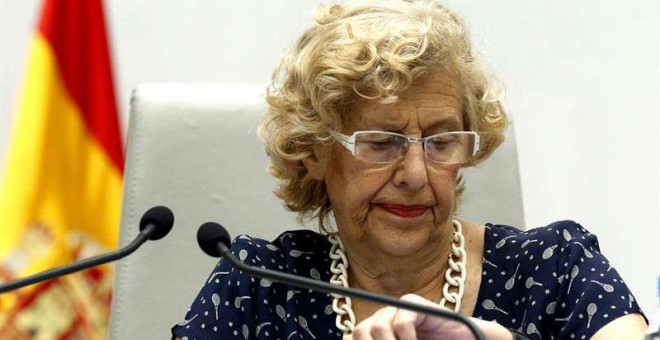 La alcaldesa de Madrid, Manuela Carmena, durante el pleno del Ayuntamiento del pasado 29 de junio de 2016. / EFE