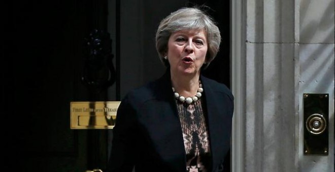 Theresa May, tras una reunión en Downing Street este martes. REUTERS/Peter Nicholls