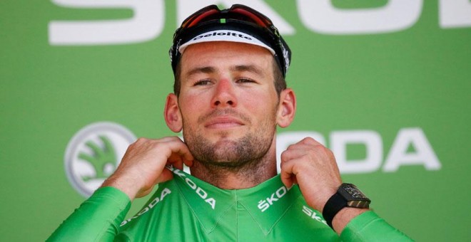 Cavendish, con el jersey verde del Tour. REUTERS/Juan Medina