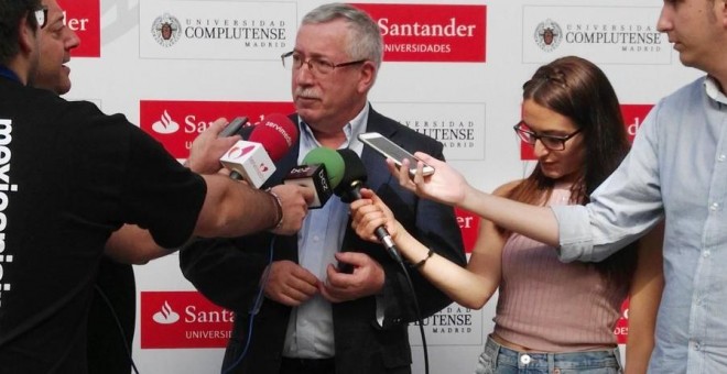 El secretario general de CCOO, Ignacio Fernández Toxo, en los Cursos de Verano de la Universidad Complutense de Madrid. Twitter/@CursosVeranoUCM