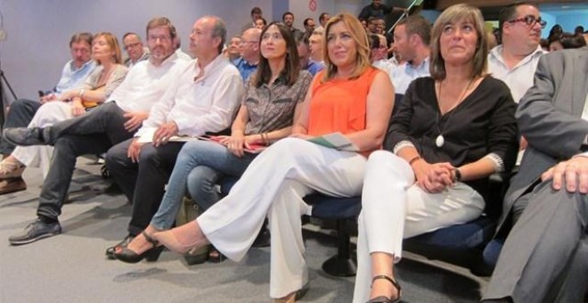 La presidenta de Andalucía, Susana Díaz, en L'Hospitalet. / EP