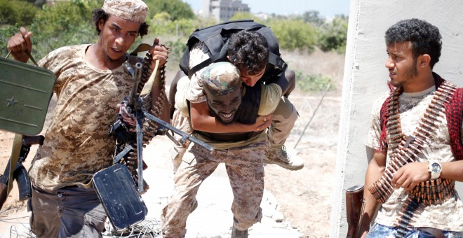 Combatientes del Estado Islámico en Sirte, Libia. REUTERS/ Goran Tomasevic.