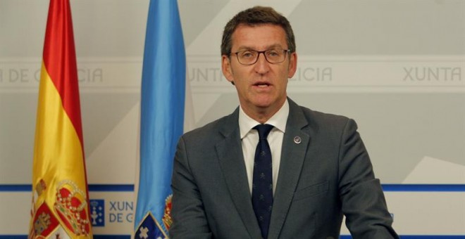 El presidente de la Xunta de Galicia, Alberto Núñez Feijóo, anuncia la fecha de las próximas elecciones en la Comunidad: el 25 de septiembre coincidiendo con las vascas. EFE/Xoán Rey