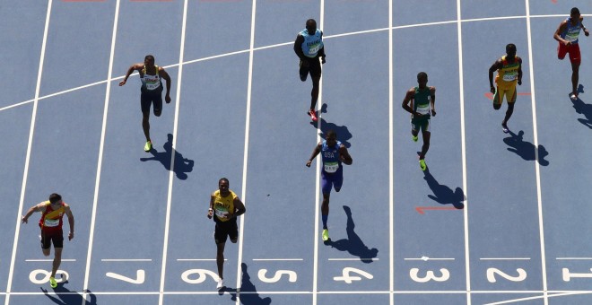 Bruno Hortelano entra primero en la serie de los 200 metros. /REUTERS