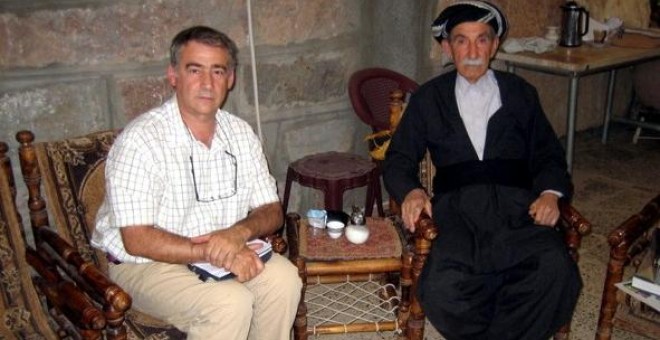 Manuel Martorell junto con un notable de una importante tribu kurda