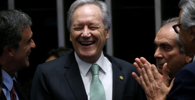 El presidente del Tribunal Supremo Federal de Brasil, Ricardo Lewandowski, antes del inicio de la sesión en el Senado.- REUTERS