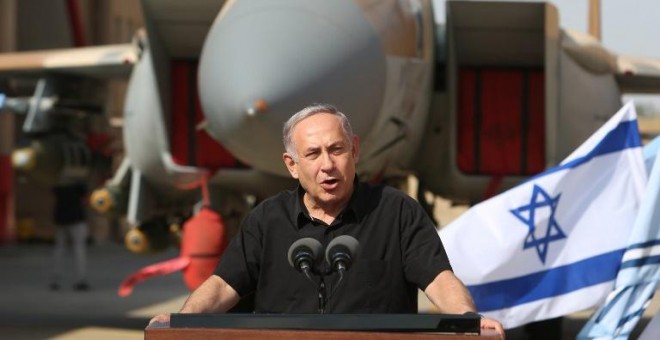 El primer ministro de Israel, Benjamin Netanyahu, durante una rueda de prensa. - AFP