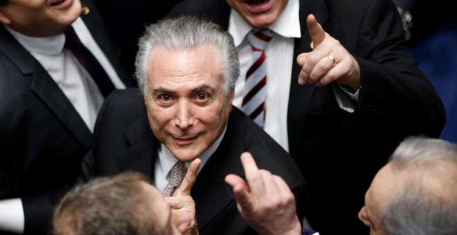 Michel Temer, tras jurar como nuevo presidente de Brasil. - REUTERS