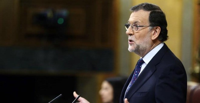 Mariano Rajoy comienza su intervención en la segunda votación de la investidura del candidato del PP. EFE