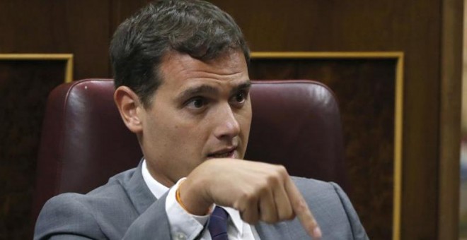 El presidente de Ciudadanos, Albert Rivera, durante la sesión del debate de investidura. - EFE