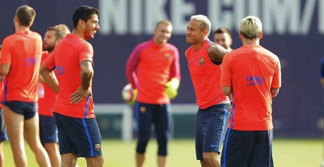 El Barça ya cuenta con su tridente Messi-Neymar-Suárez tras los viajes con sus selecciones. /EFE