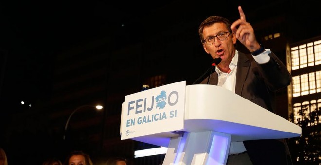 El candidato del PP a la Xunta de Galicia, Alberto Núñez Feijóo, en A Coruña. / FOTO: MANUEL MARRAS