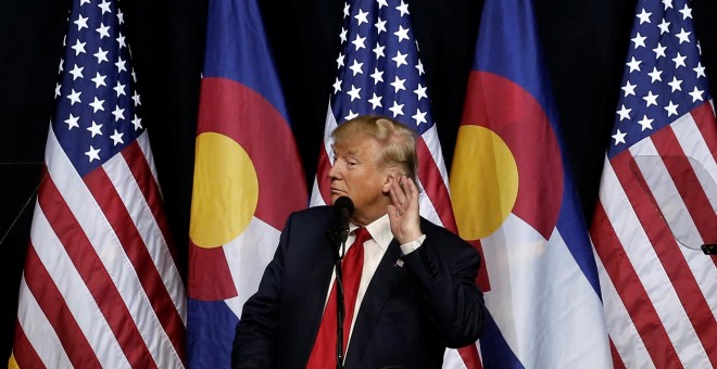 El candidato republicano a la Casa Blanca, Donald Trump, en un acto de campaña en Pueblo, Colorado. - REUTERS