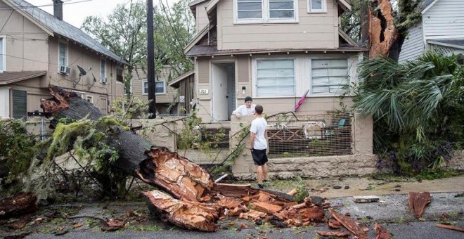 Un árbol caído junto a una vivienda en Daytona Beach, Florida. - EFE