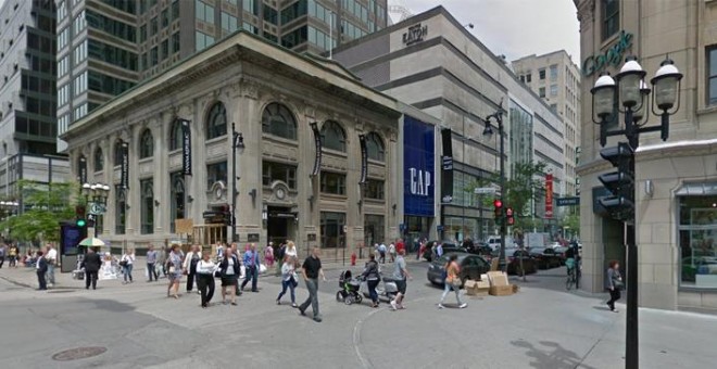 Edificio de Montreal que alberga la marca estadounidense Banana Republic, perteneciente a Gap, adquirido por el fundador de Inditex, Amancio Ortega. GOOGLE STREET VIEW