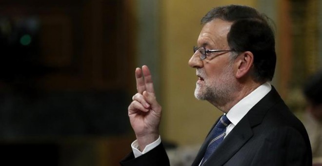 Rajoy, durante su discurso de investidura. EFE/Chema Moya