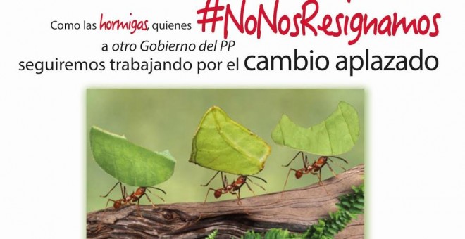 Cartel de la manifestación del próximo sábado 29 en Madrid con el lema 'No nos resignamos'