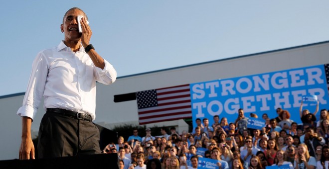 El presidente de Estados Unidos, Barack Obama, durante un mitín del Partido Demócrata en Carolina del Norte. REUTERS/Jonathan Ernst