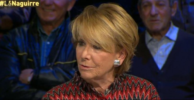 Esperanza Aguirre, durante un momento de la entrevista en La Sexta.