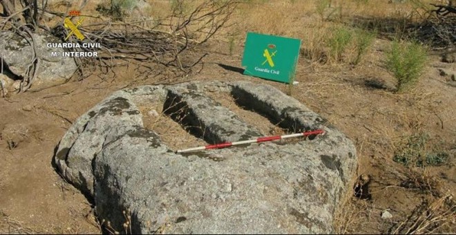 Tumbas visigodas descubiertas por la Guardai Civil. E.P.